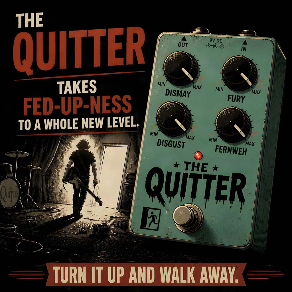 The Quitter – a guitar effect pedal that takes fed-up-ness to a whole new level